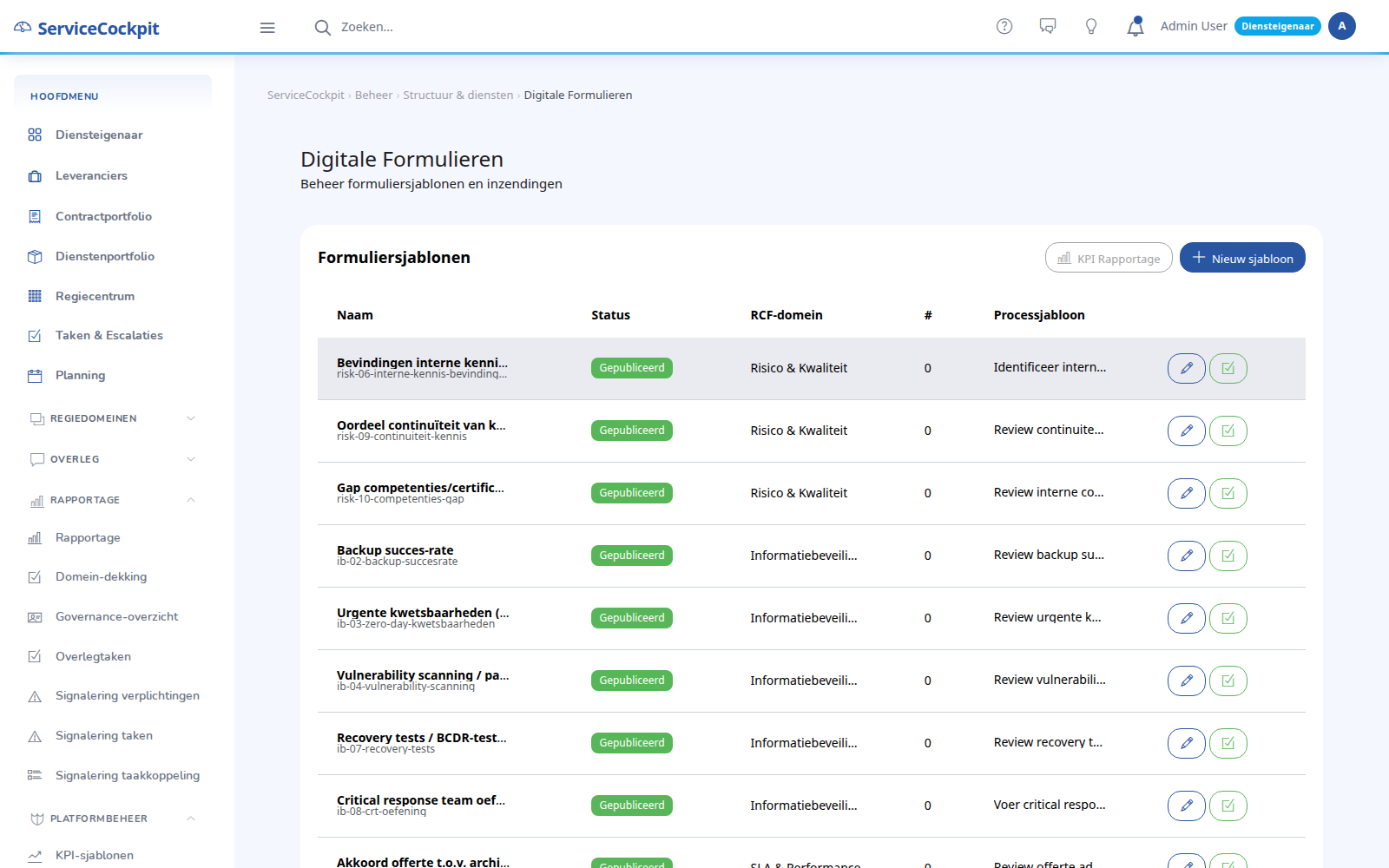 Digitale formulieren in ServiceCockpit